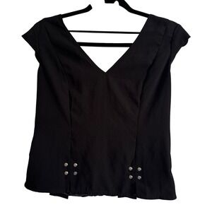 GUESS Black Crop Top Sleeveless Size‎ Small Studded Detail Vintage Y2K Office